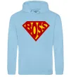 Мужская толстовка (худи) Супер босс логотип Голубой фото
