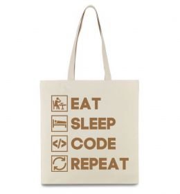 Эко-сумка Eat sleep code repeat icons