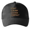 Кепка Eat sleep code repeat icons Черный фото