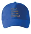 Кепка Eat sleep code repeat icons Ярко-синий фото