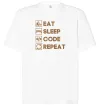 Футболка Оверсайз Eat sleep code repeat icons Белый фото