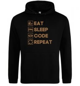 Мужская толстовка (худи) Eat sleep code repeat icons