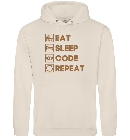 Чоловіча толстовка (худі) Eat sleep code repeat icons Таш фото