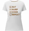Женская премиум футболка Eat sleep code repeat icons Белый фото