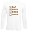 Лонгслів Eat sleep code repeat icons Білий фото