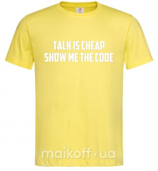 Мужская футболка Talk is cheep Лимонный фото