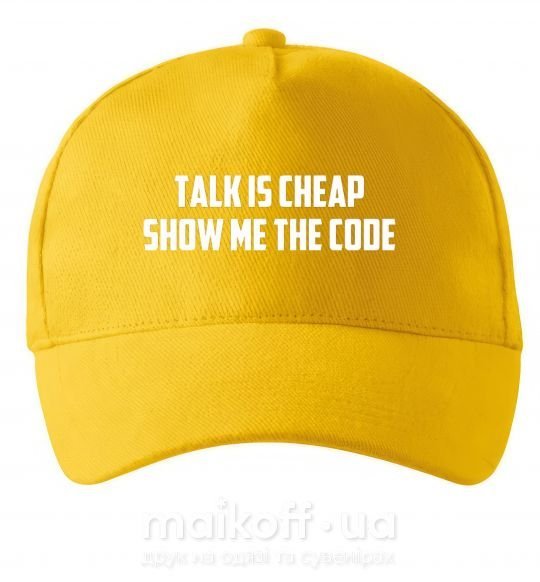 Кепка Talk is cheep Солнечно желтый фото