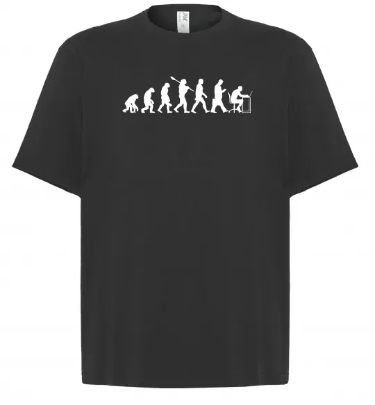 Футболка Оверсайз Еволюція програміста Черный фото