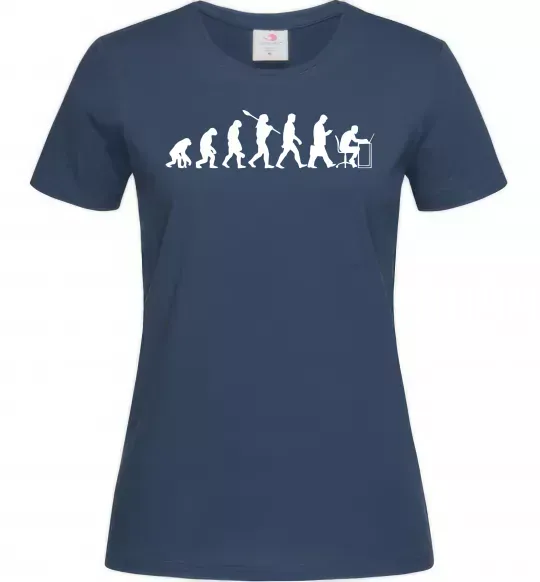Женская футболка Еволюція програміста Темно-синий фото