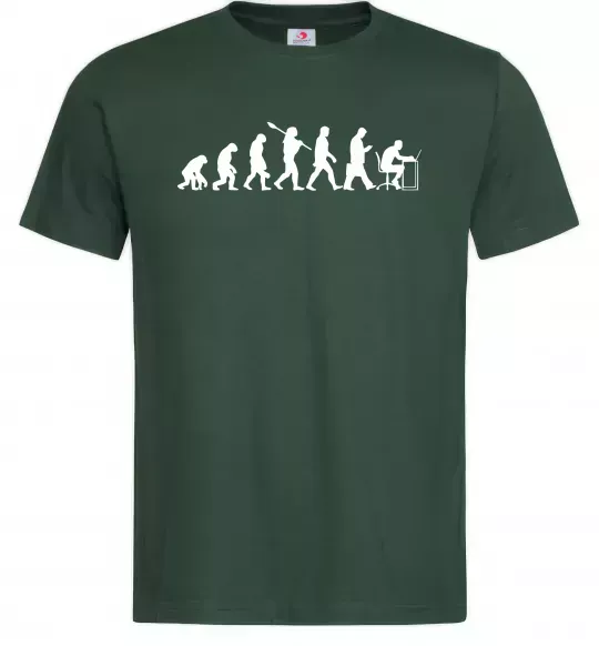 Мужская футболка Еволюція програміста Темно-зеленый фото