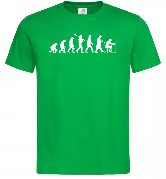Мужская футболка Еволюція програміста Зеленый фото