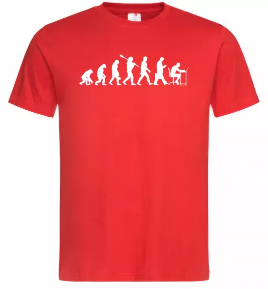 Мужская футболка Еволюція програміста Красный фото