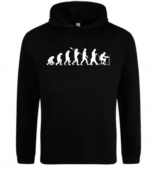 Женская толстовка (худи) Еволюція програміста Черный фото