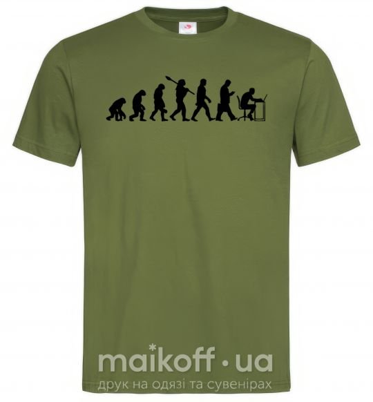 Чоловіча футболка Эволюция программиста Оливковий фото
