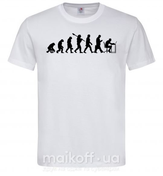 Чоловіча футболка Эволюция программиста Білий фото