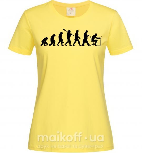 Женская футболка Эволюция программиста Лимонный фото
