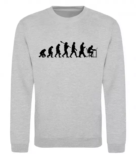 Свитшот Еволюція програміста Серый меланж фото