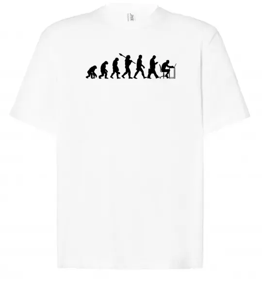 Футболка Оверсайз Еволюція програміста Белый фото