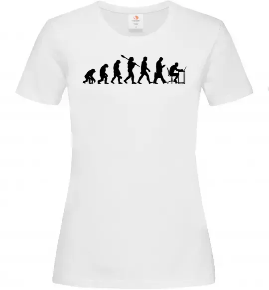 Женская футболка Еволюція програміста Белый фото