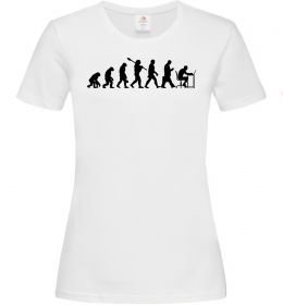 Женская футболка Еволюція програміста Женская футболка Еволюція програміста