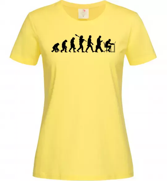 Женская футболка Еволюція програміста Лимонный фото