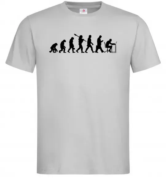 Мужская футболка Еволюція програміста Серый фото