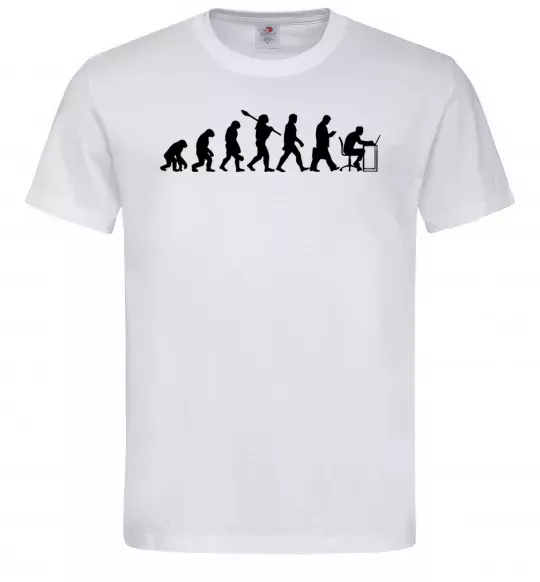 Мужская футболка Еволюція програміста Белый фото