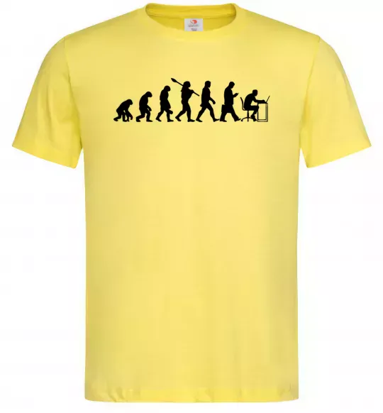 Мужская футболка Еволюція програміста Лимонный фото