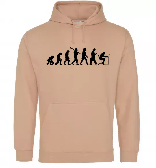 Женская толстовка (худи) Еволюція програміста Песочный фото