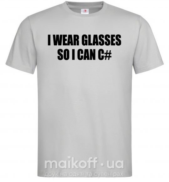 Мужская футболка I wear glasses so i can code Серый фото