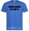 Чоловіча футболка I wear glasses so i can code Яскраво-синій фото