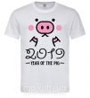 Мужская футболка 2019 Year of the pig Белый фото