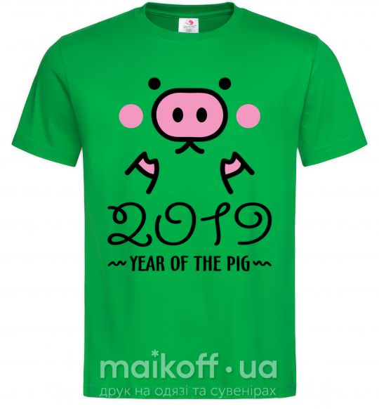 Мужская футболка 2019 Year of the pig Зеленый фото