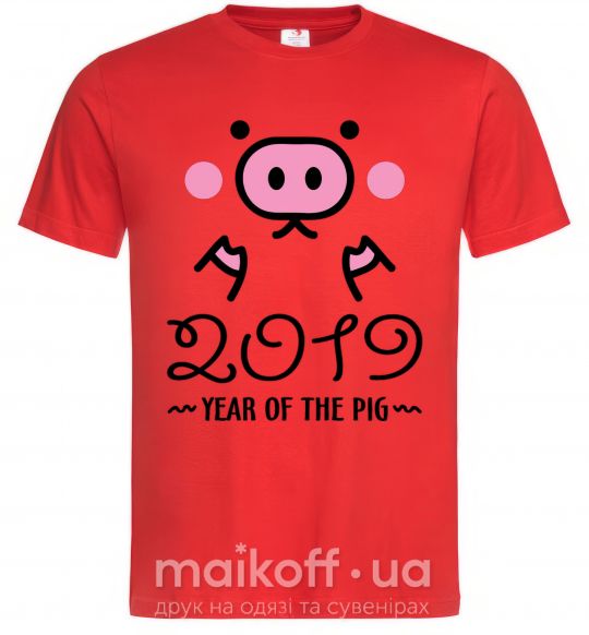 Мужская футболка 2019 Year of the pig Красный фото
