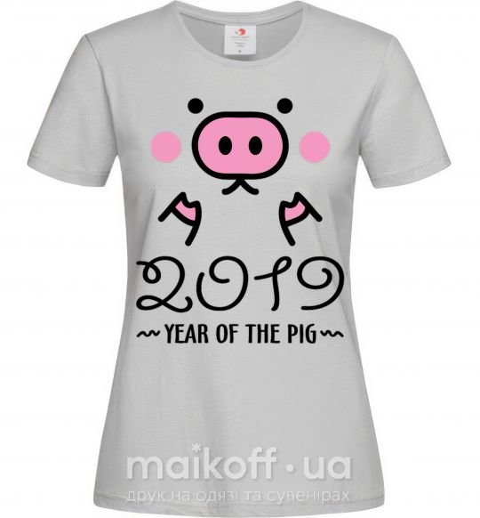 Жіноча футболка 2019 Year of the pig Сірий фото