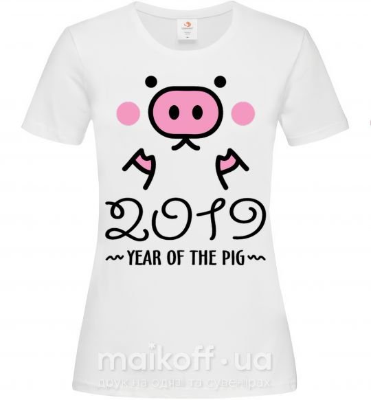 Жіноча футболка 2019 Year of the pig Білий фото