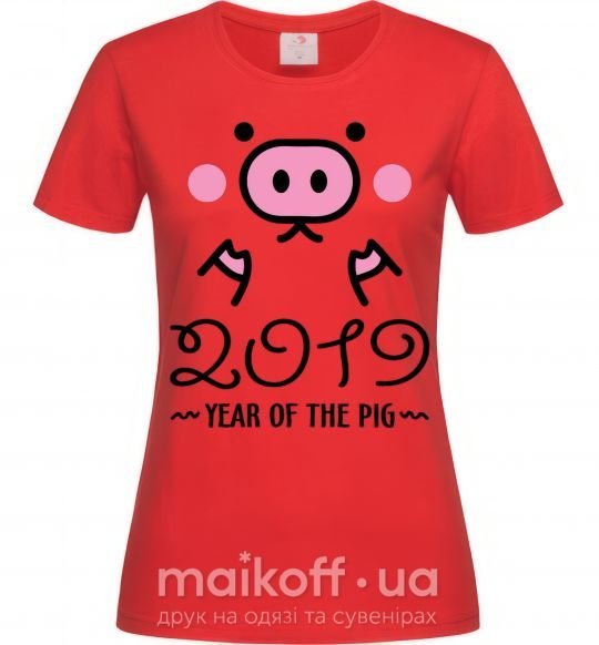 Женская футболка 2019 Year of the pig Красный фото