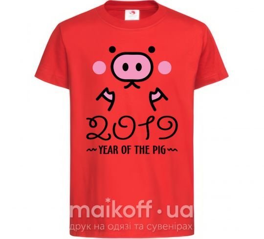 Детская футболка 2019 Year of the pig Красный фото