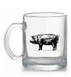 Чашка скляна Just pig Прозорий фото