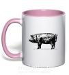 Чашка с цветной ручкой Just pig Нежно розовый фото