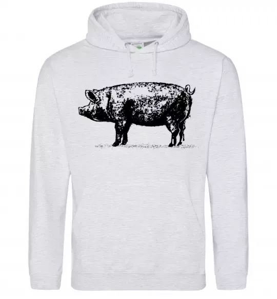 Чоловіча толстовка (худі) Just pig Сірий меланж фото