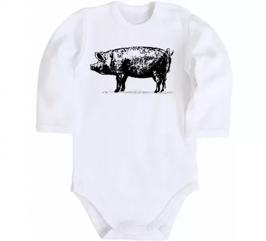 Детский боди Just pig Белый фото