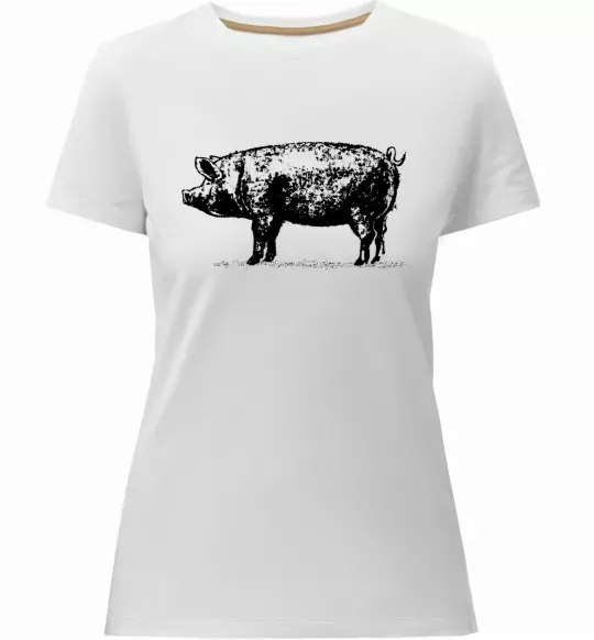 Женская премиум футболка Just pig Белый фото