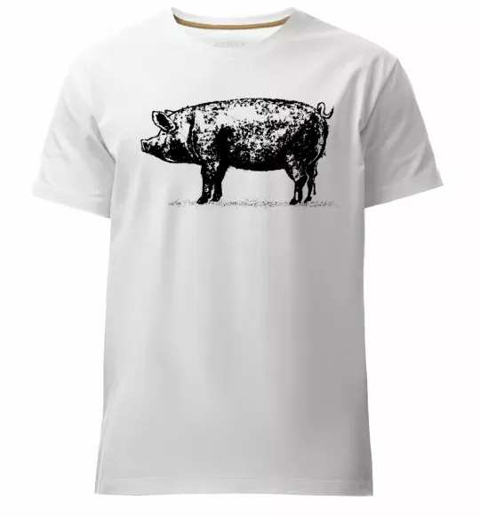 Мужская премиум футболка Just pig Белый фото