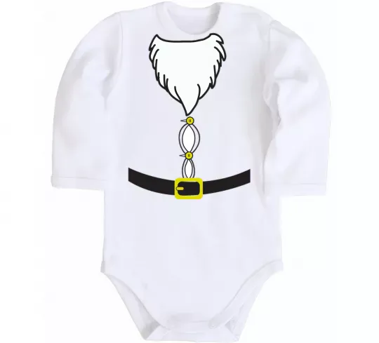 Детский боди Fat Santa Suit Белый фото