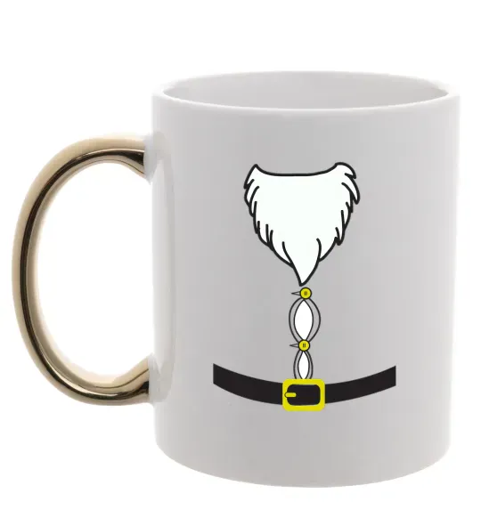 Чашка с цветной ручкой Fat Santa Suit Золото фото