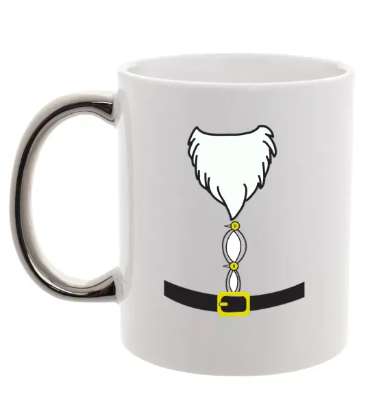 Чашка с цветной ручкой Fat Santa Suit Серебро фото