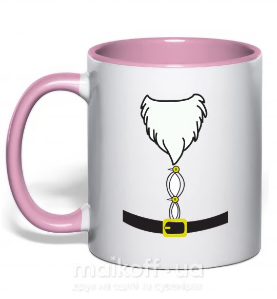 Чашка с цветной ручкой Fat Santa Suit Нежно розовый фото