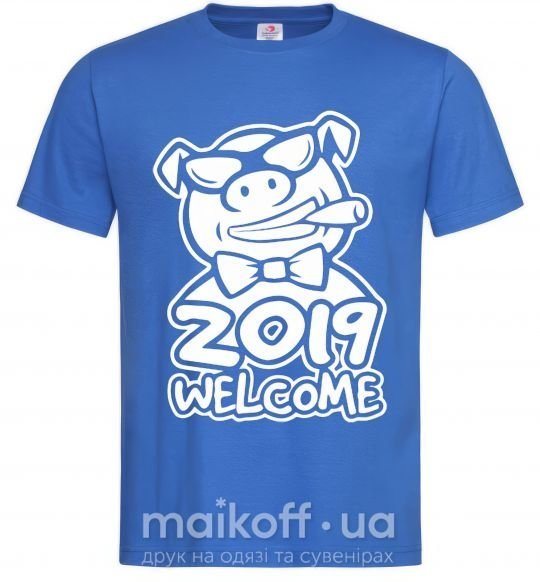 Мужская футболка 2019 welcome Ярко-синий фото