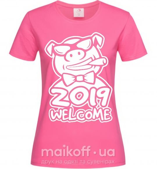 Женская футболка 2019 welcome Ярко-розовый фото